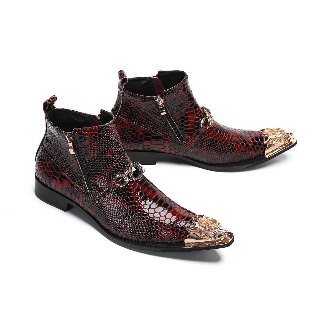 fashion metal pointed toe real - Men'S Shoes Zipper ulasan dan harga