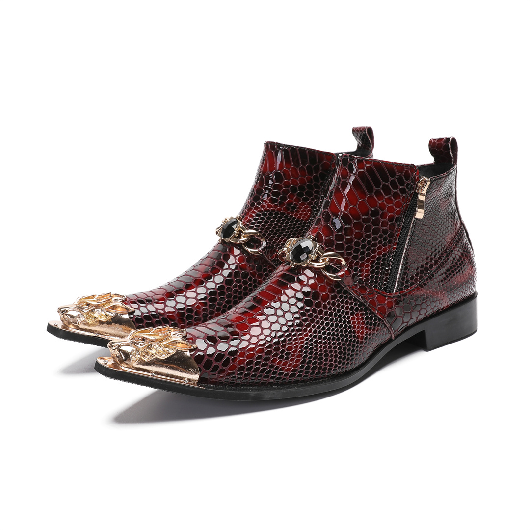 fashion metal pointed toe real - Men'S Shoes Zipper ulasan dan harga