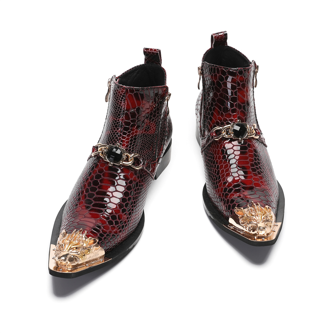 fashion metal pointed toe real - Men'S Shoes Zipper ulasan dan harga