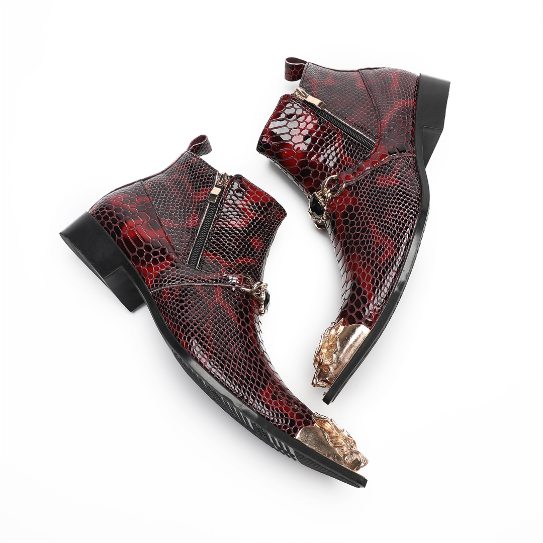 fashion metal pointed toe real - Men'S Shoes Zipper ulasan dan harga