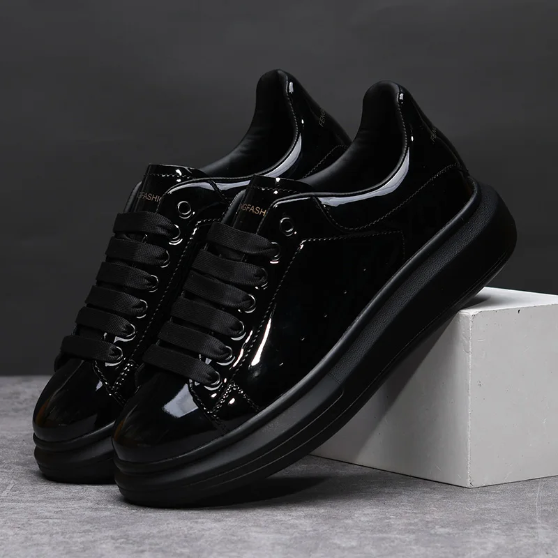 Brand Men's Shoes Black Glossy - Men'S Shoes Black And White ulasan dan harga