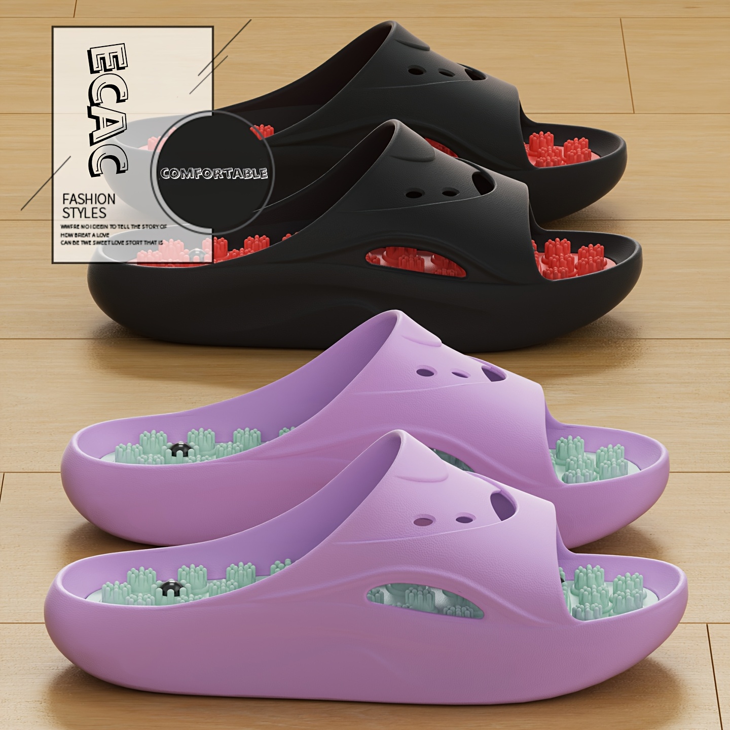 Women Men EVA Massage Slippers - Men'S Shoes To Women'S ulasan dan harga