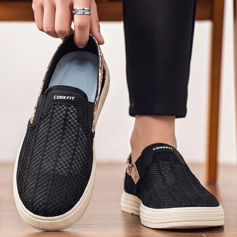 Summer men's perforated mesh s - Men'S Shoes With Toes ulasan dan harga