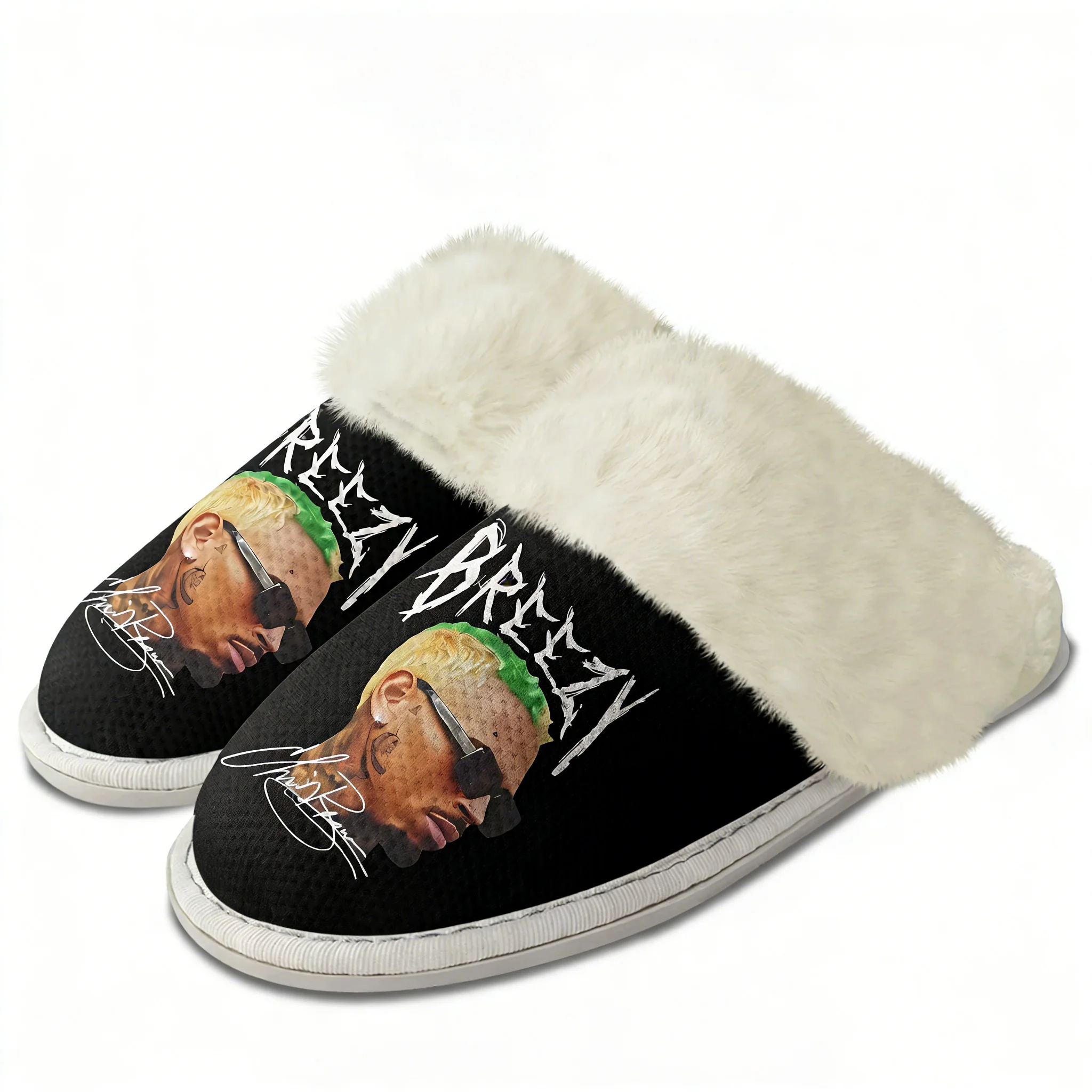 Chris Brown Plush Slippers Kee - Men Shoes For Winter ulasan dan harga