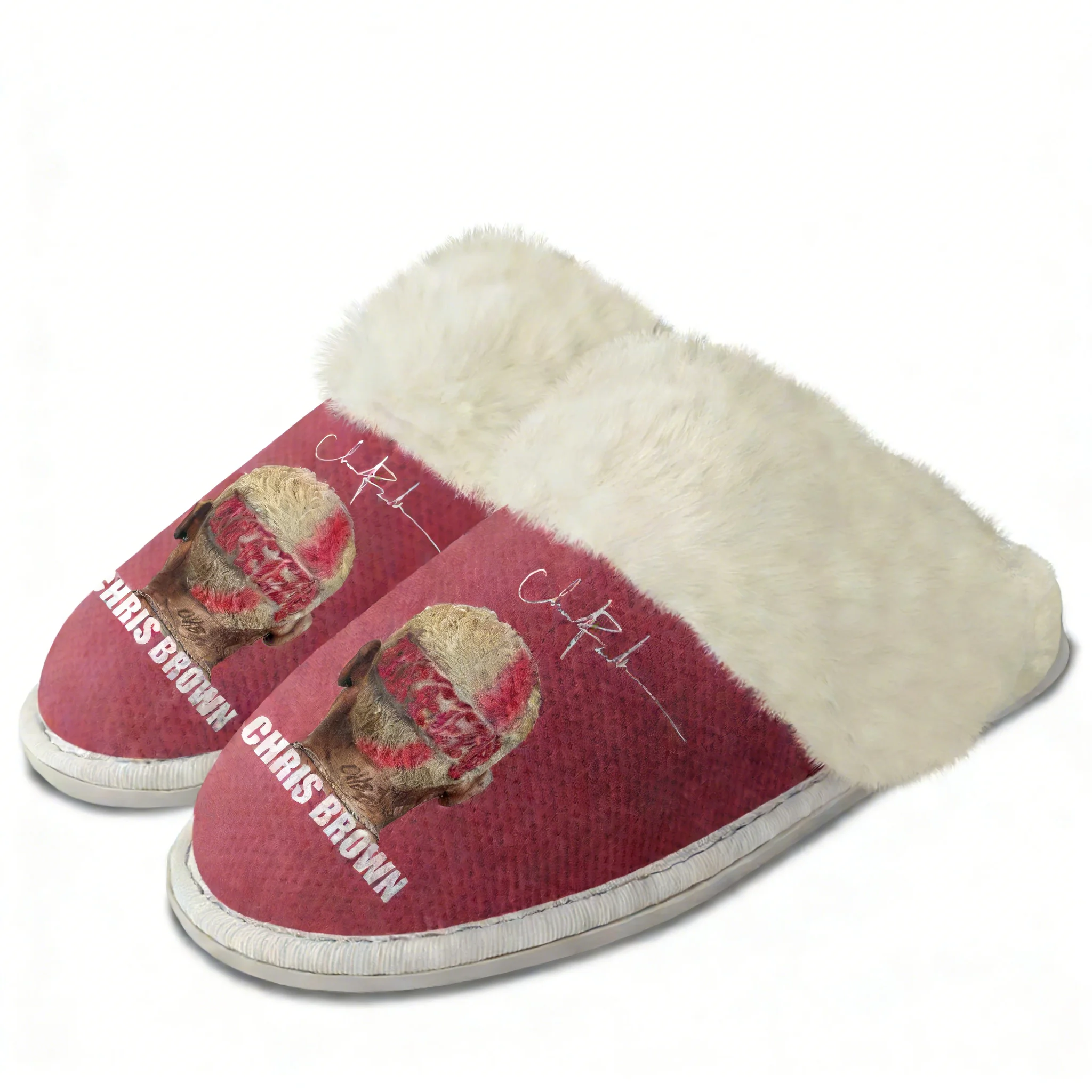 Chris Brown Plush Slippers Kee - Men Shoes For Winter ulasan dan harga