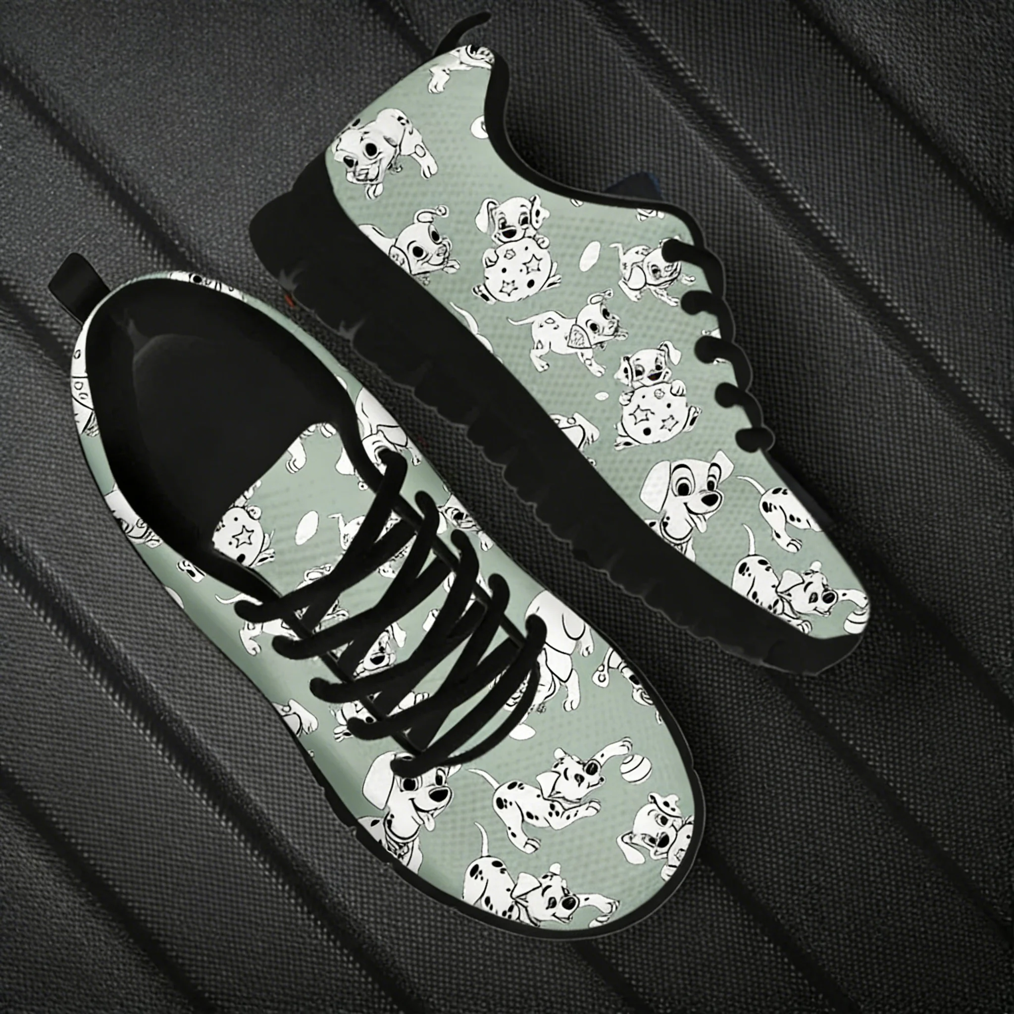 Dalmatian Dog Cute Pattern Wom - Men'S Shoes Black And White ulasan dan harga