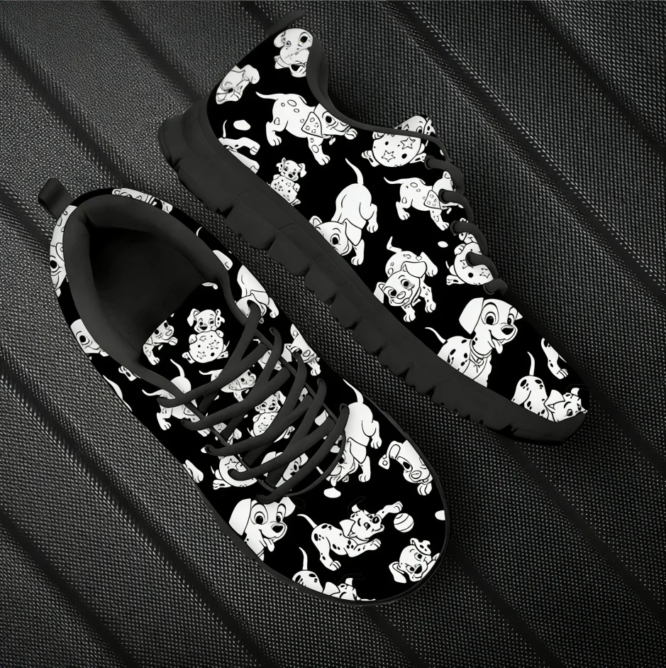 Dalmatian Dog Cute Pattern Wom - Men'S Shoes Black And White ulasan dan harga
