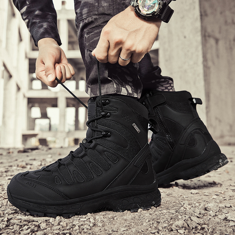 New Men Tactical Boots Militar - Men'S Shoes Zipper ulasan dan harga