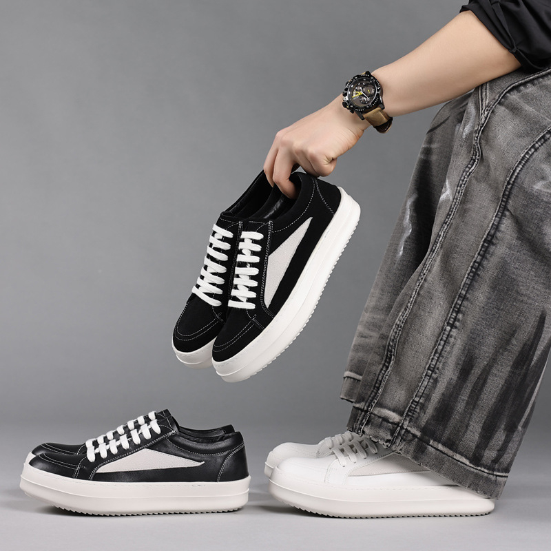 Mens Black Genuine Leather Pla - Men'S Shoes Black And White ulasan dan harga