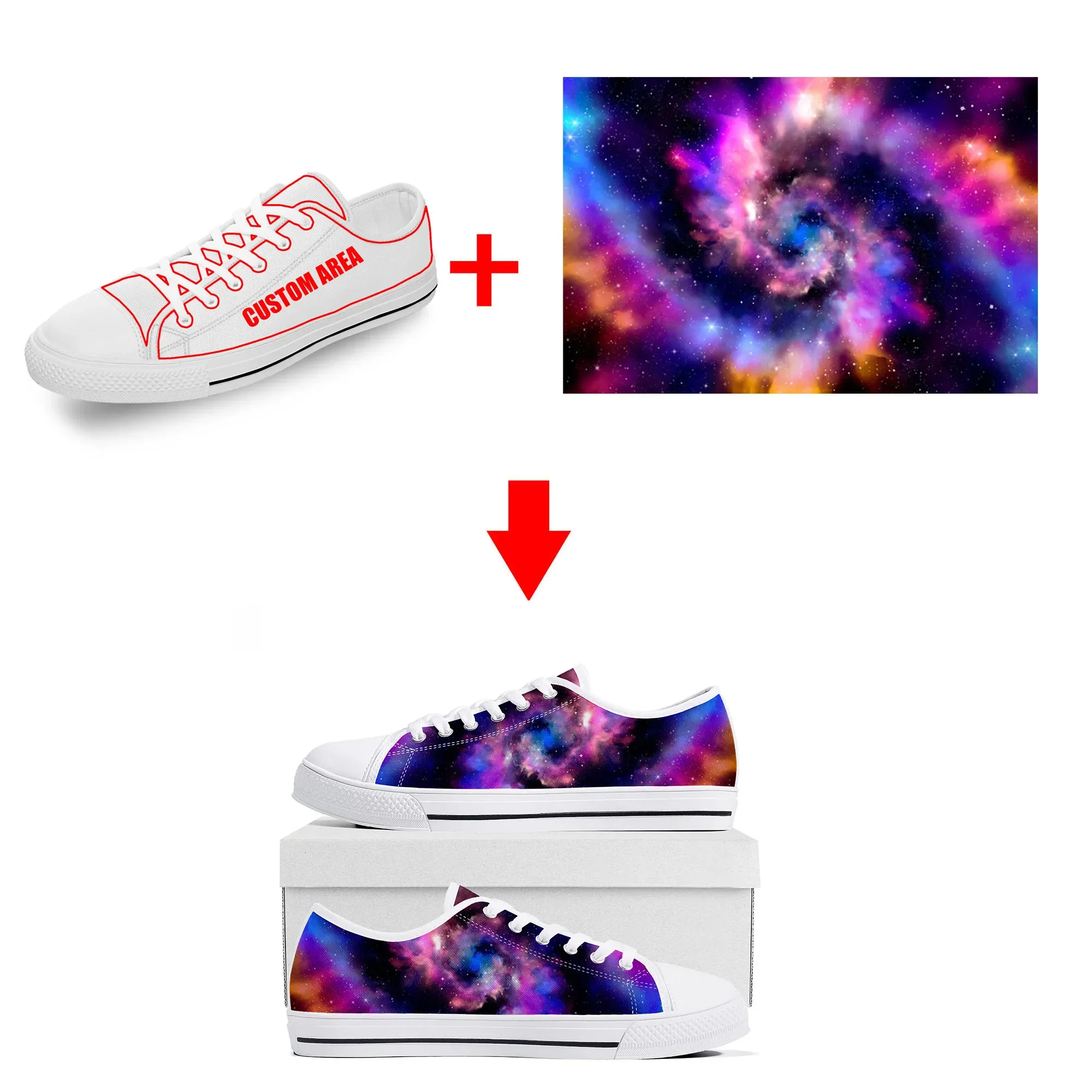 Custom Made Low Top Sneakers W - Men'S Shoes Black And White ulasan dan harga