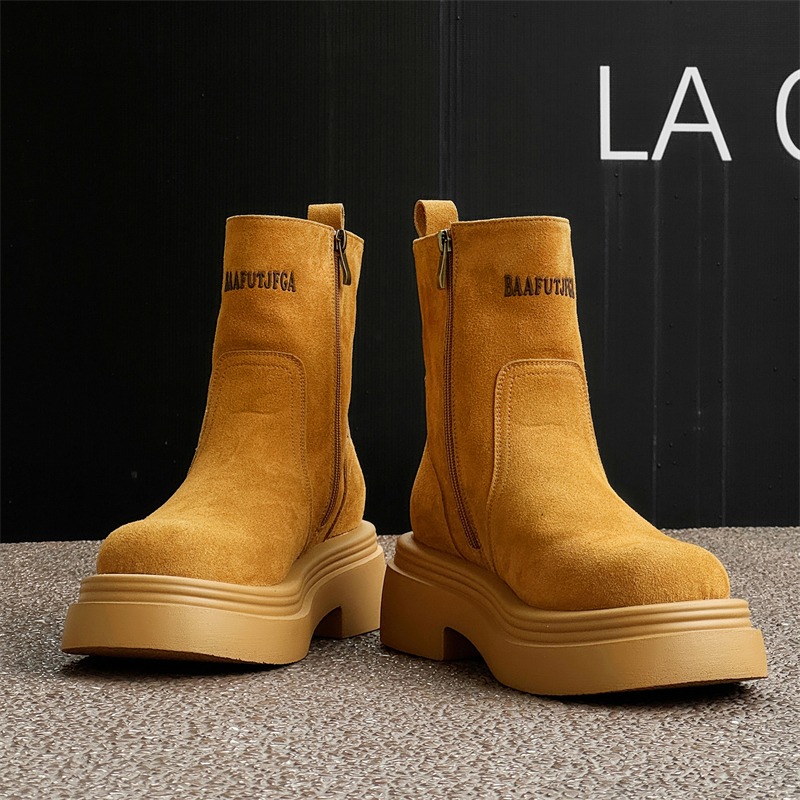 Winter Europe America Retro Th - Men'S Shoes Zipper ulasan dan harga